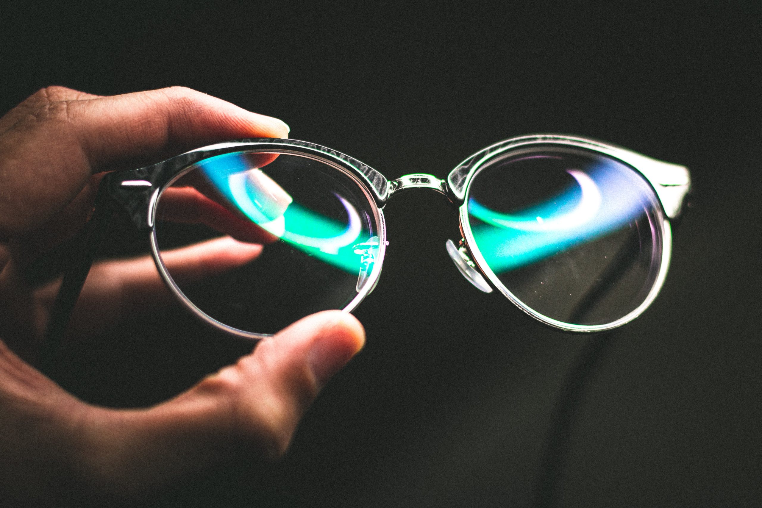 eyeglasses with lens coating